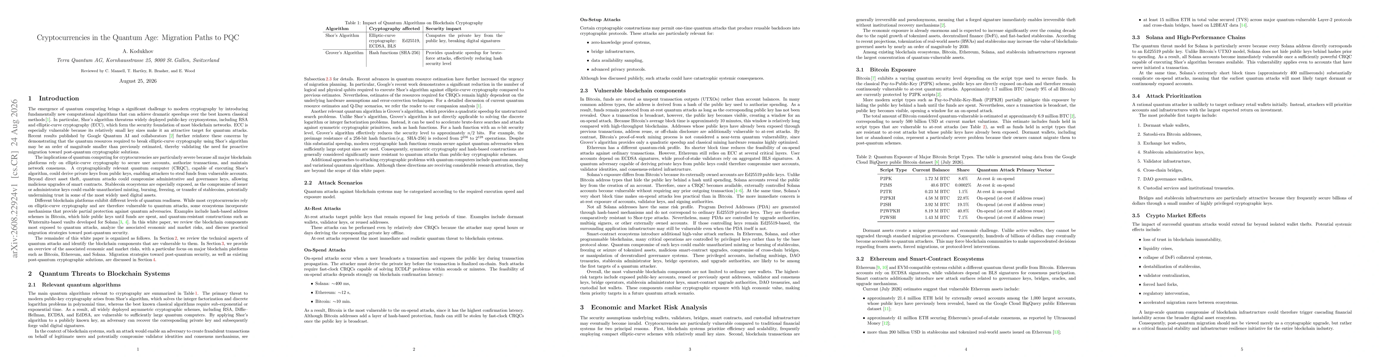 Thumbnail for Cryptocurrencies in the Quantum Age: Migration Paths to PQC