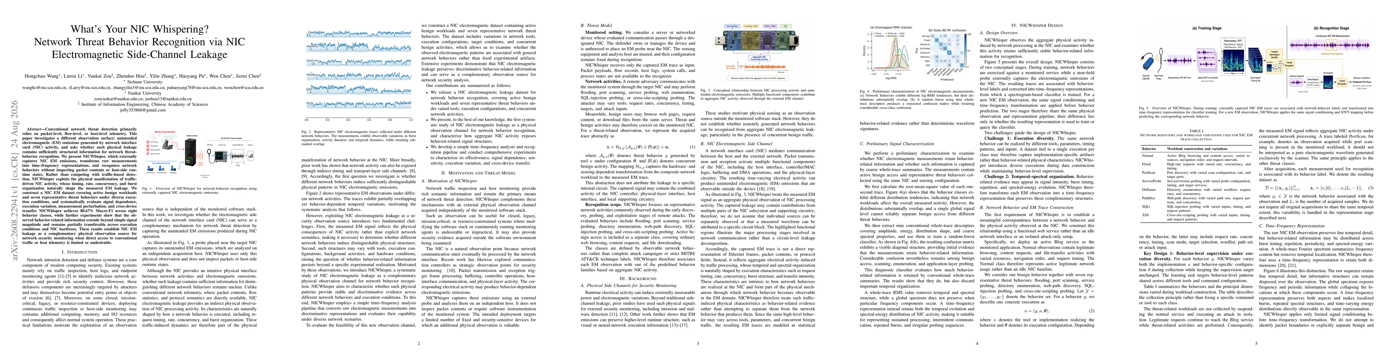 Thumbnail for What's Your NIC Whispering? Network Threat Behavior Recognition via NIC Electromagnetic Side-Channel Leakage