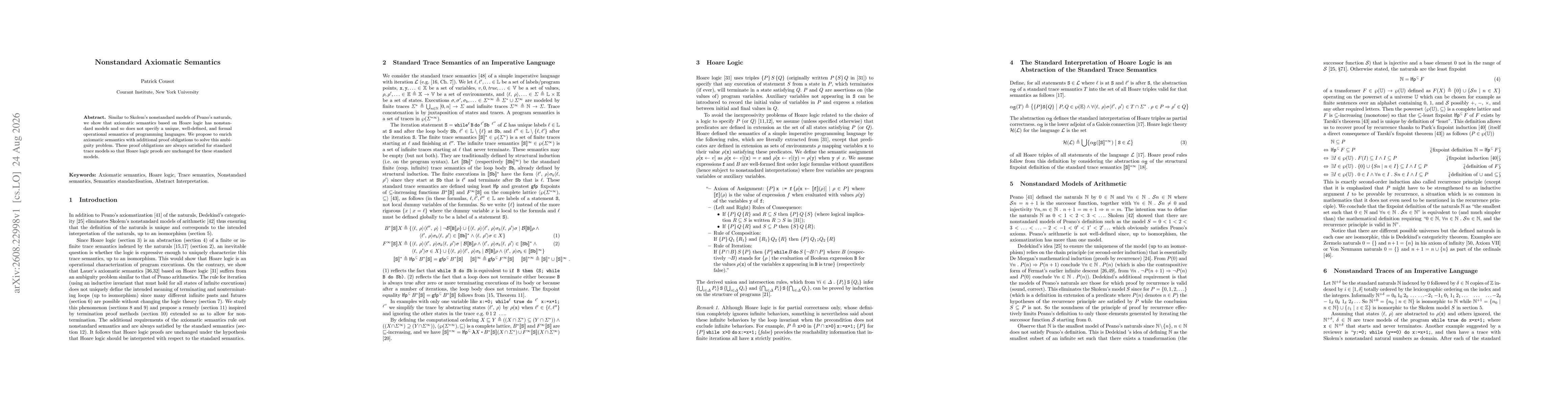 Thumbnail for Nonstandard Axiomatic Semantics