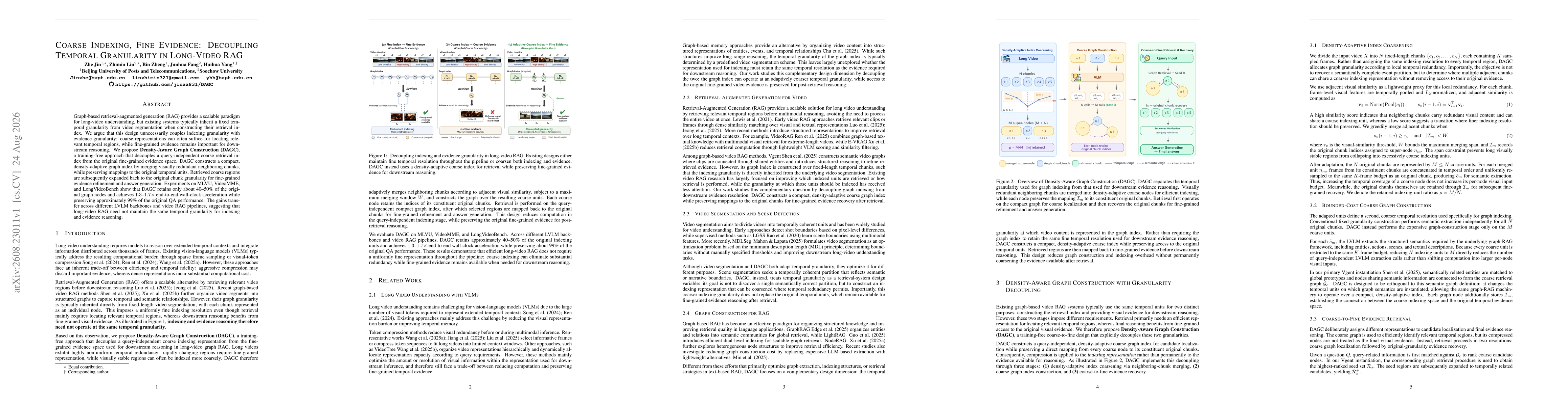 Thumbnail for Coarse Indexing, Fine Evidence: Decoupling Temporal Granularity in Long-Video RAG
