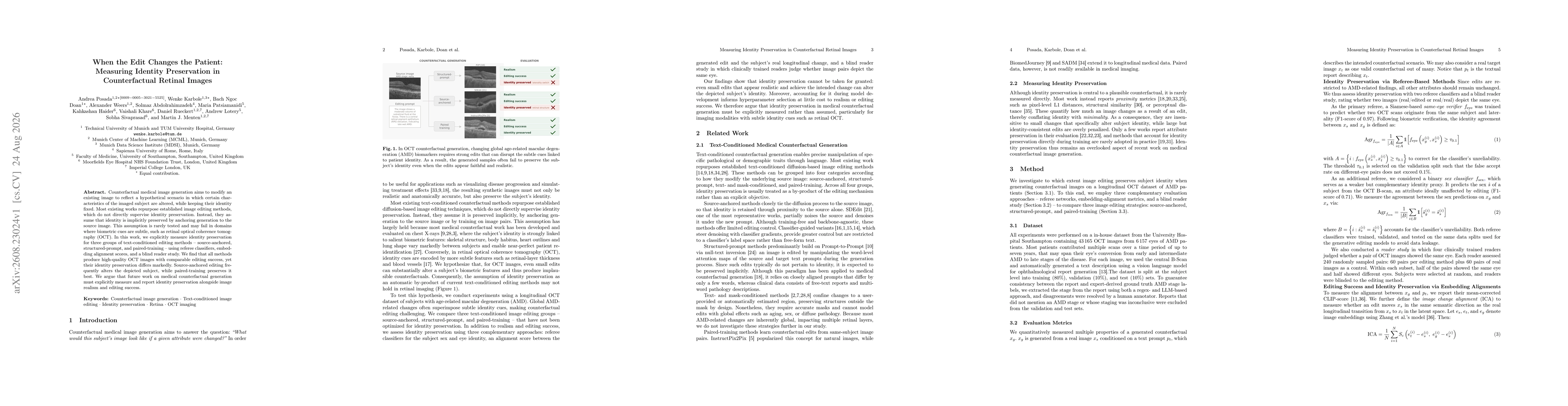 Thumbnail for When the Edit Changes the Patient: Measuring Identity Preservation in Counterfactual Retinal Images