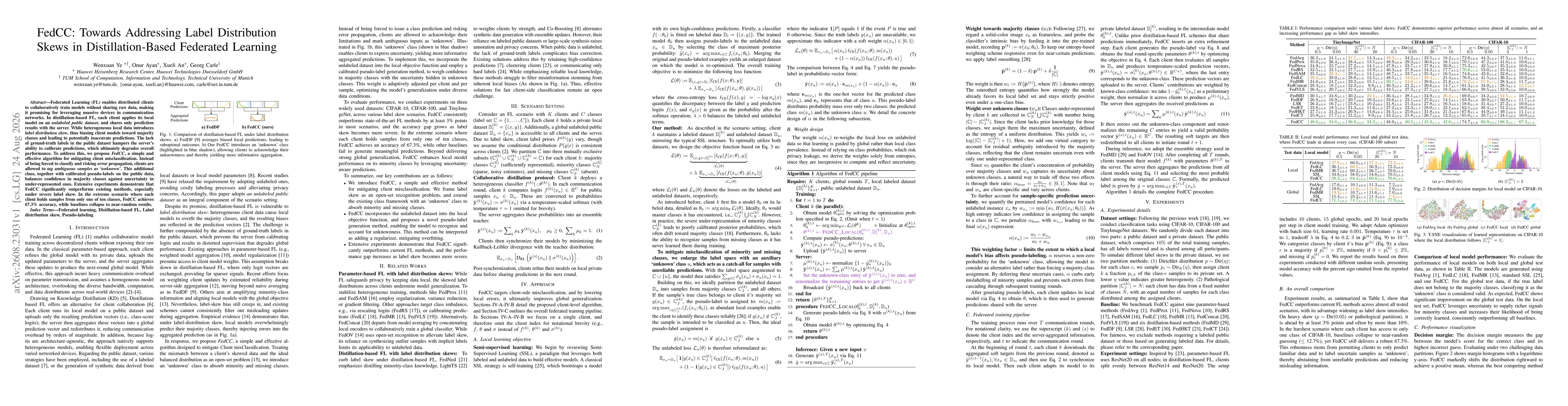 Thumbnail for FedCC: Towards Addressing Label Distribution Skews in Distillation-Based Federated Learning