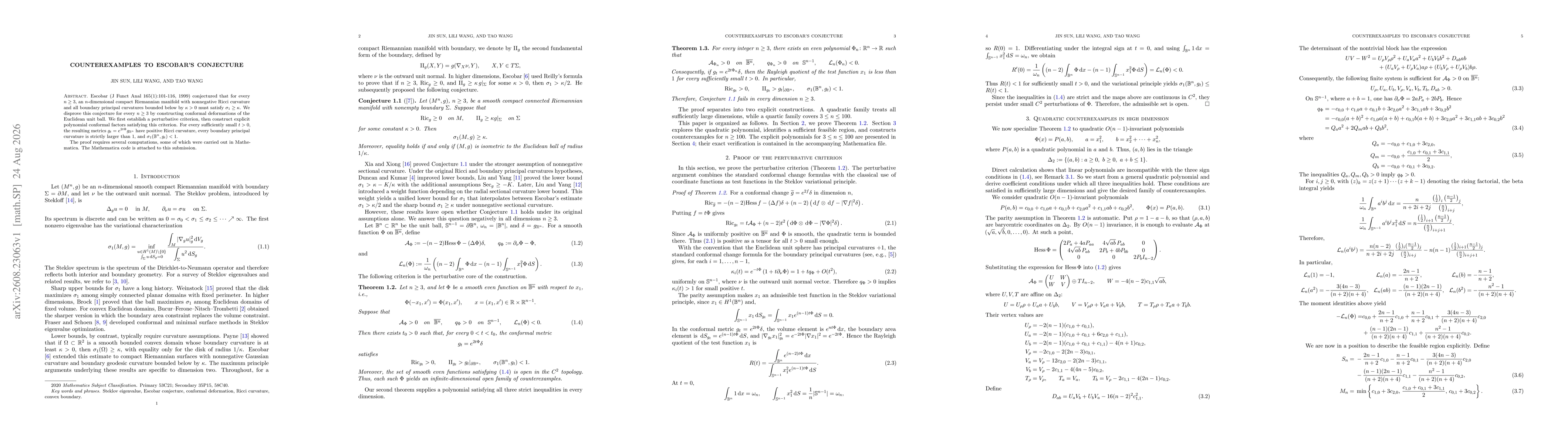 Thumbnail for Counterexamples to Escobar's conjecture