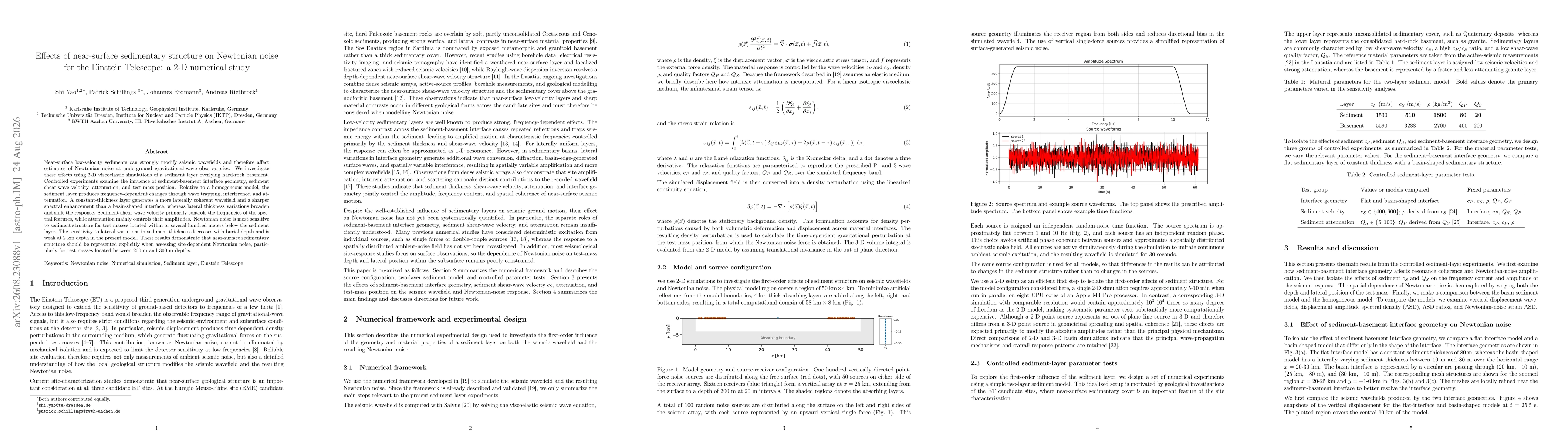 Thumbnail for Effects of near-surface sedimentary structure on Newtonian noise for the Einstein Telescope: a 2-D numerical study