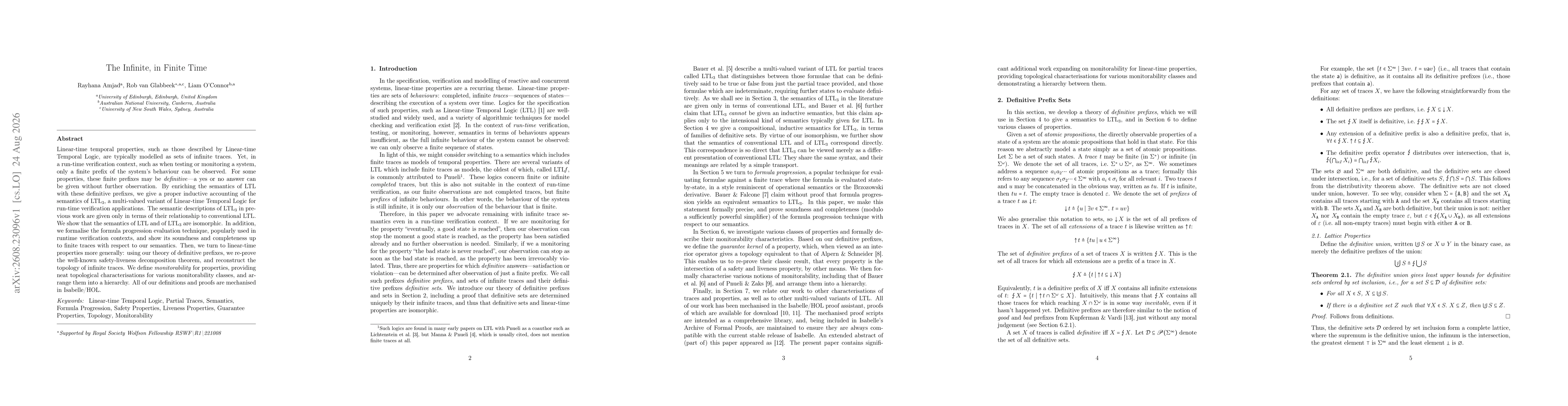 Thumbnail for The Infinite, in Finite Time
