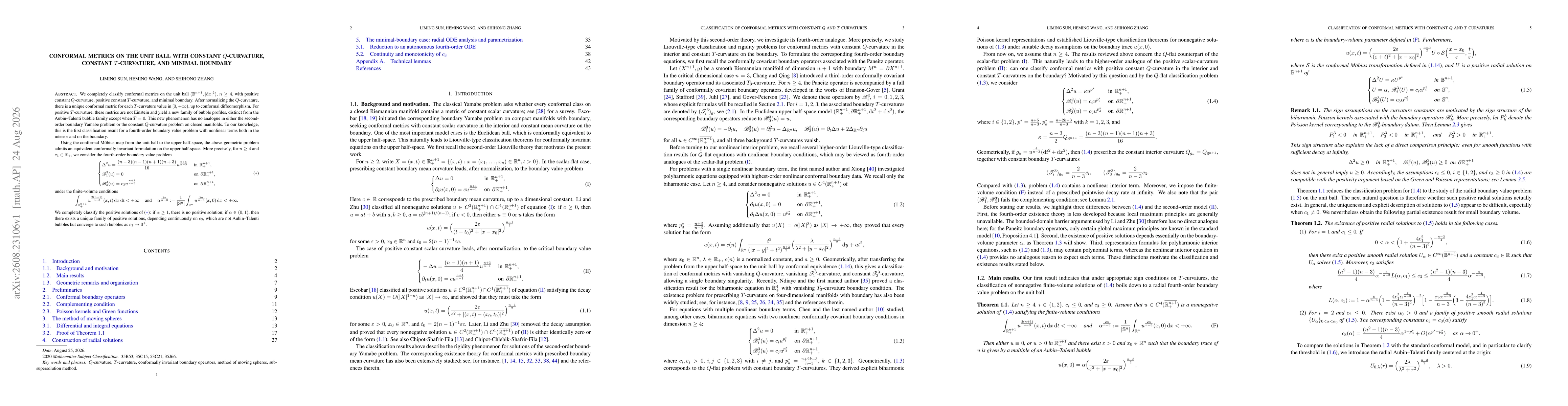 Thumbnail for Conformal Metrics on the unit Ball with Constant $Q$-Curvature, Constant $T$-Curvature, and Minimal Boundary