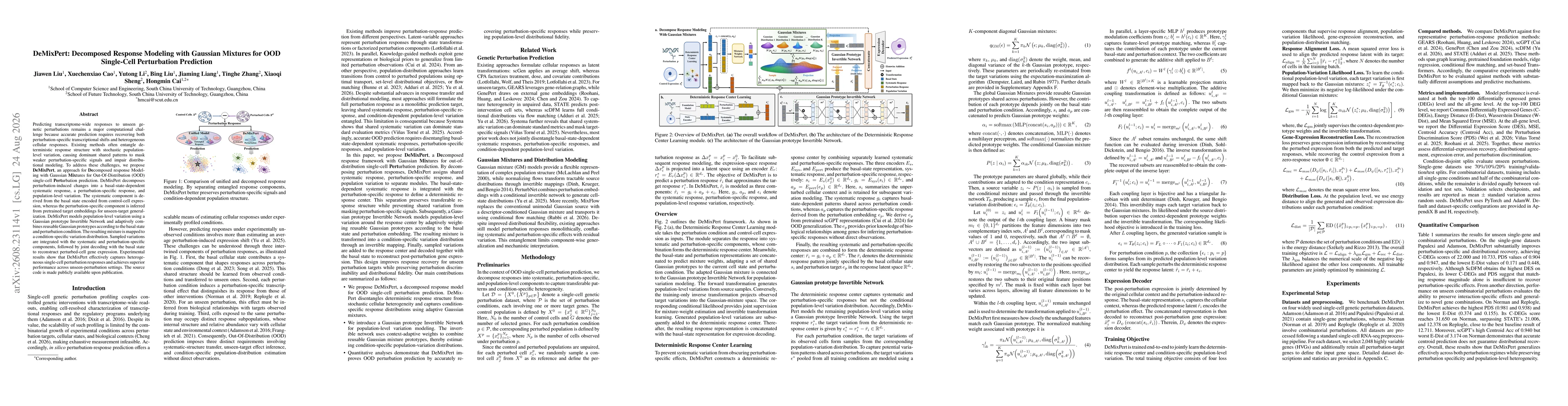 Thumbnail for DeMixPert: Decomposed Response Modeling with Gaussian Mixtures for OOD Single-Cell Perturbation Prediction