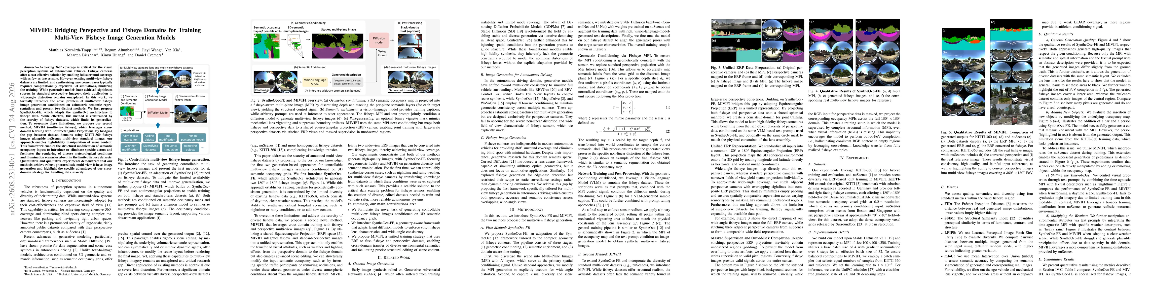 Thumbnail for MIVIFI: Bridging Perspective and Fisheye Domains for Training Multi-View Fisheye Image Generation Models
