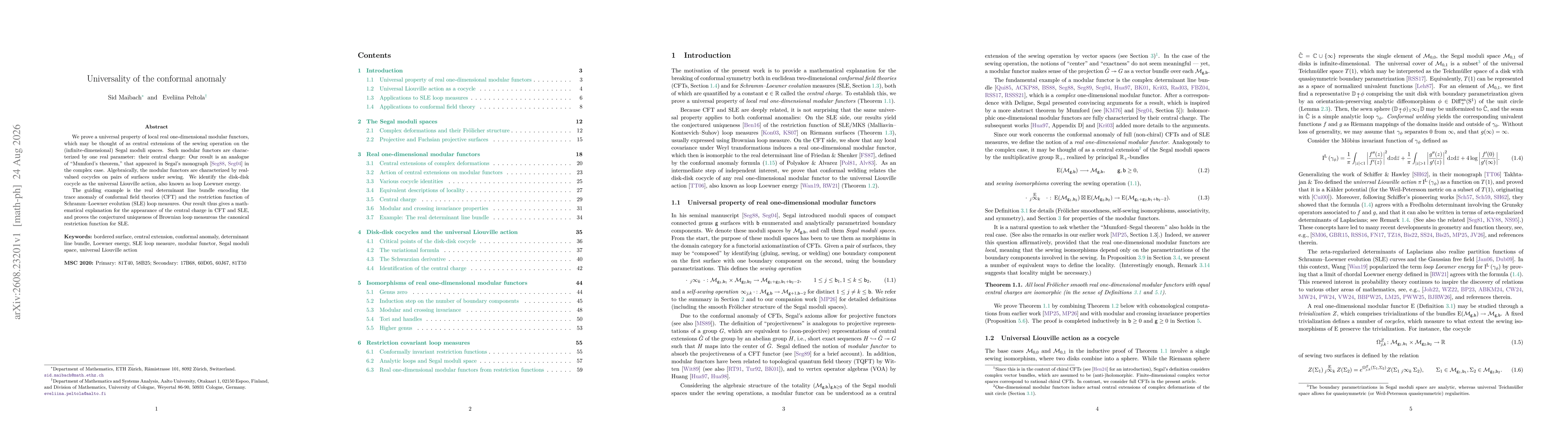 Thumbnail for Universality of the conformal anomaly
