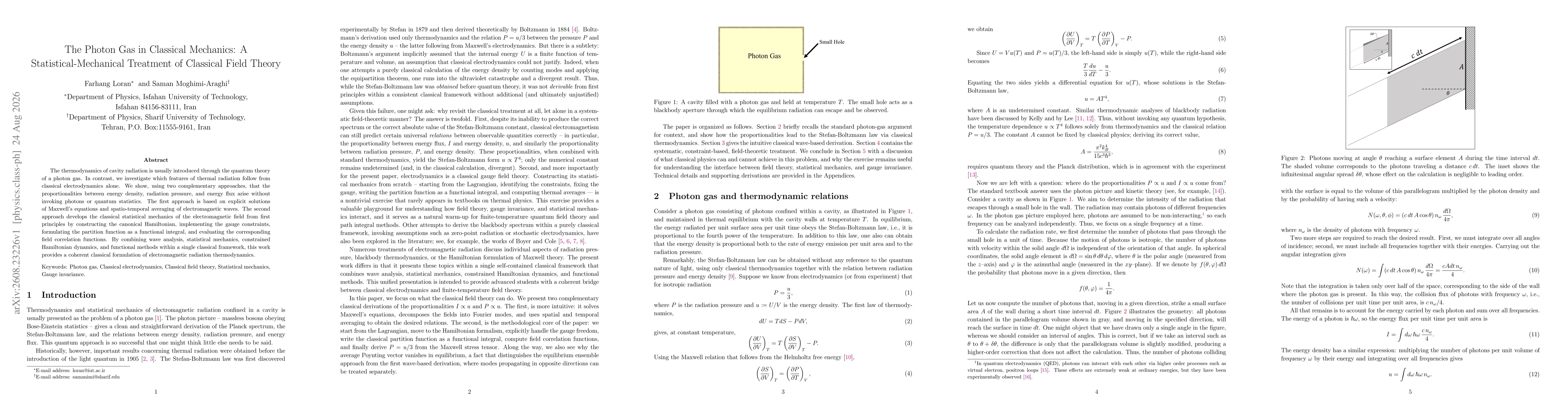 Thumbnail for The Photon Gas in Classical Mechanics: A Statistical-Mechanical Treatment of Classical Field Theory