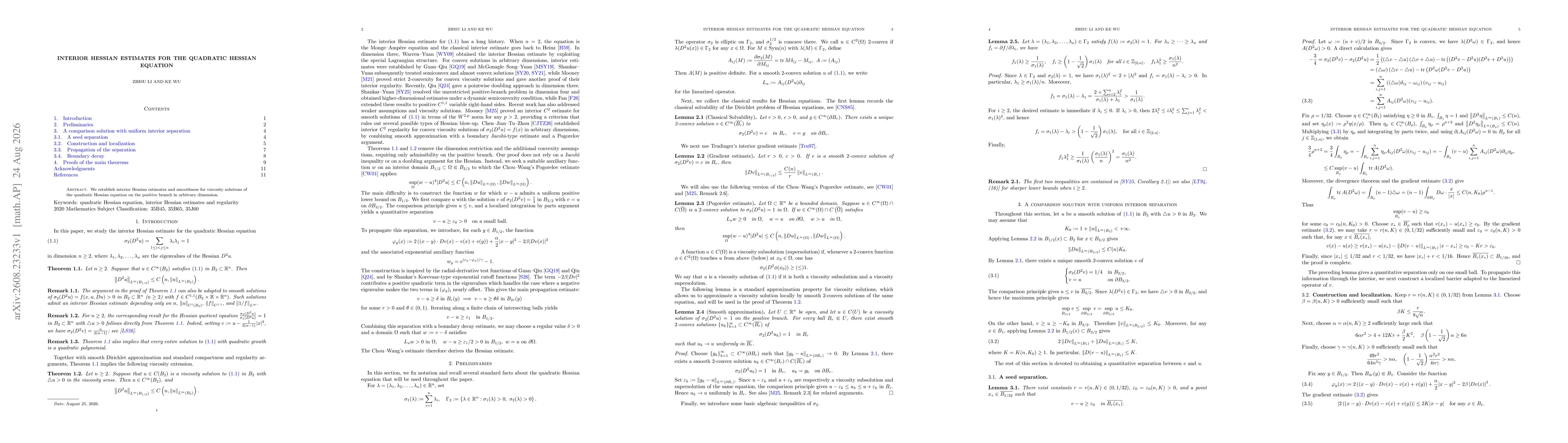Thumbnail for Interior Hessian estimates for the quadratic Hessian equation