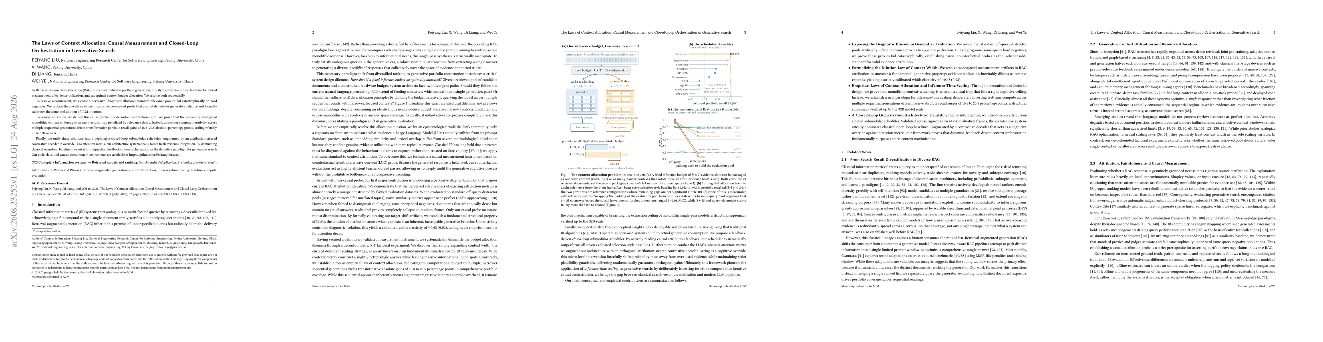 Thumbnail for The Laws of Context Allocation: Causal Measurement and Closed-Loop Orchestration in Generative Search