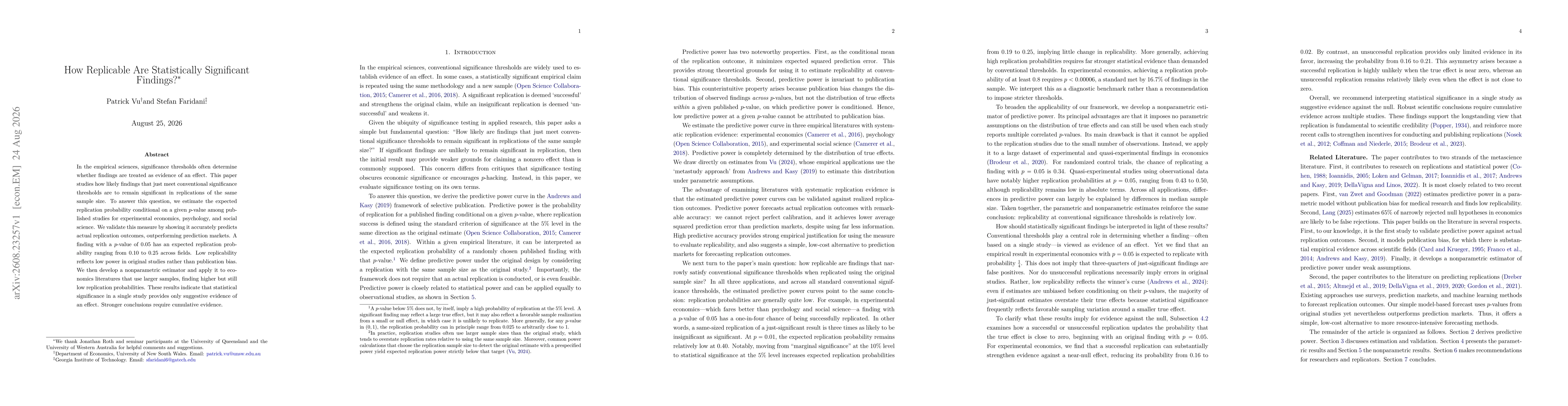 Thumbnail for How Replicable Are Statistically Significant Findings?