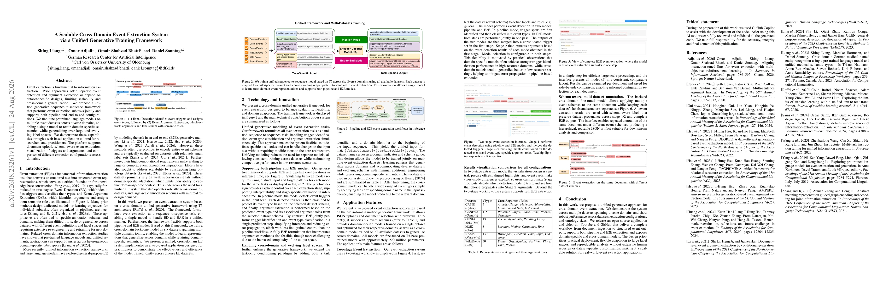 Thumbnail for A Scalable Cross-Domain Event Extraction System via a Unified Generative Training Framework