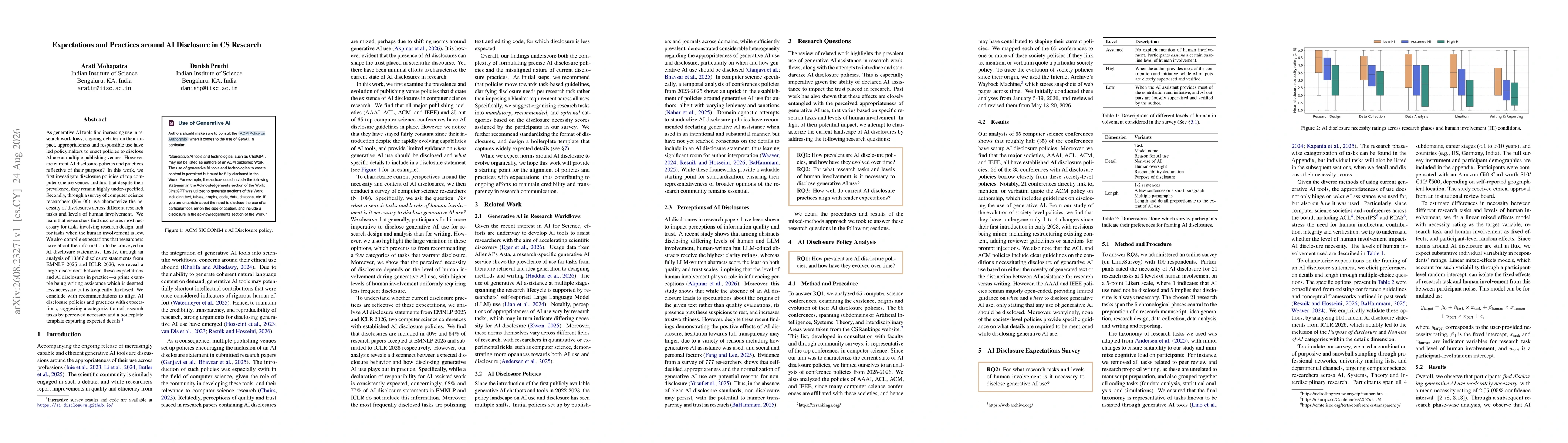 Thumbnail for Expectations and Practices around AI Disclosure in CS Research