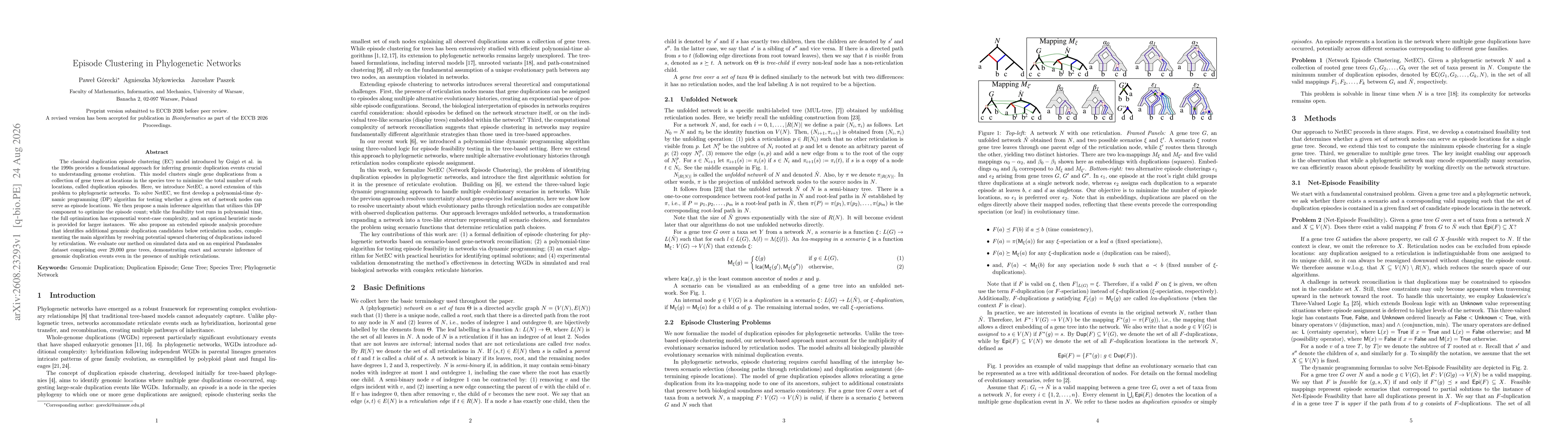 Thumbnail for Episode Clustering in Phylogenetic Networks