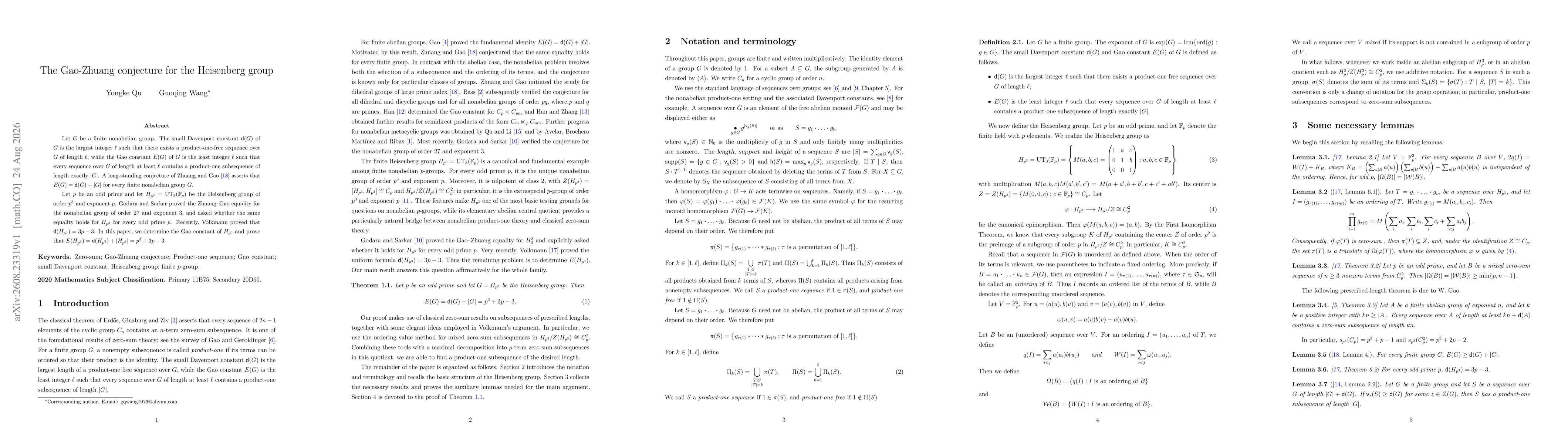 Thumbnail for The Gao-Zhuang conjecture for the Heisenberg group