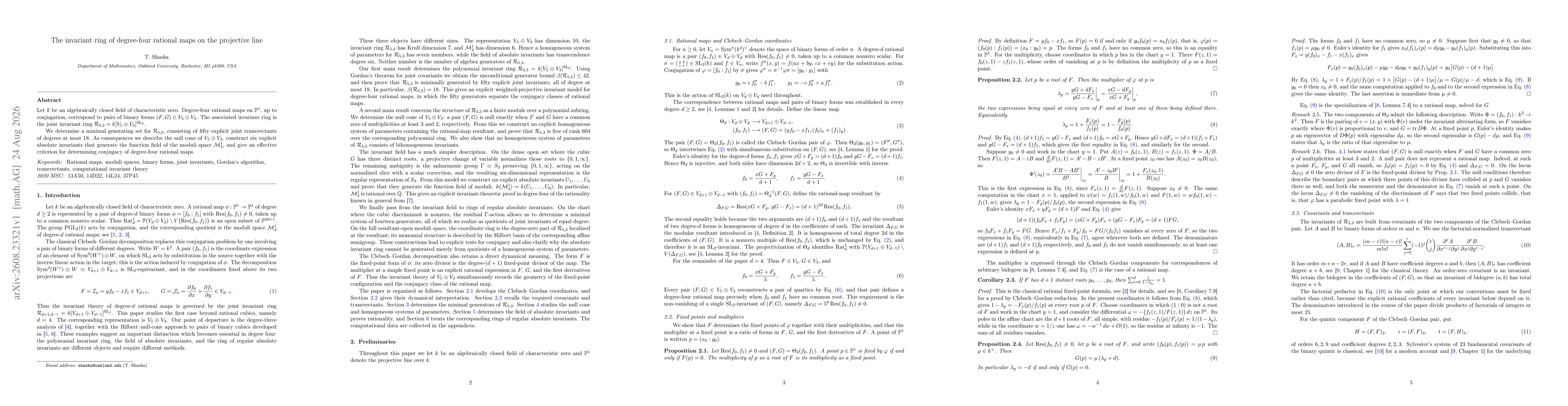 Thumbnail for The invariant ring of degree-four rational maps on the projective line