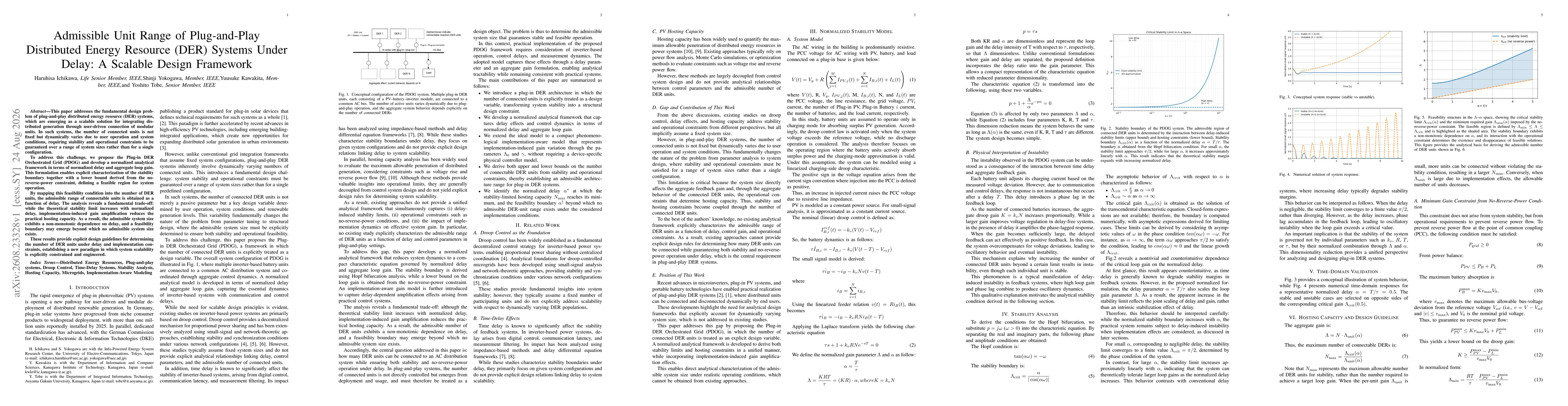 Thumbnail for Admissible Unit Range of Plug-and-Play Distributed Energy Resource (DER) Systems Under Delay: A Scalable Design Framework