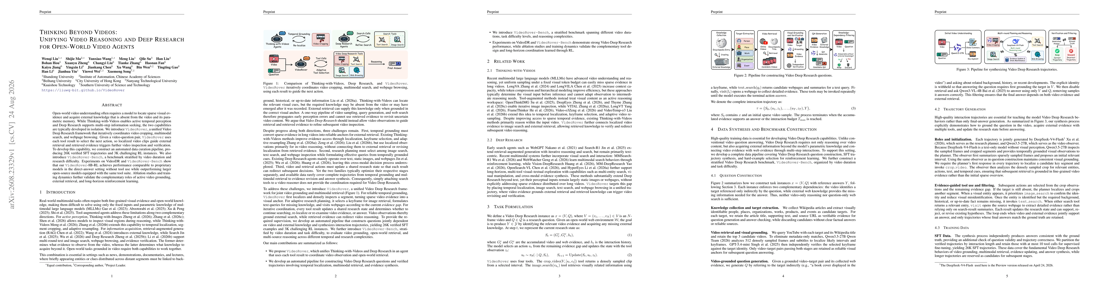 Thumbnail for Thinking Beyond Videos: Unifying Video Reasoning and Deep Research for Open-World Video Agents