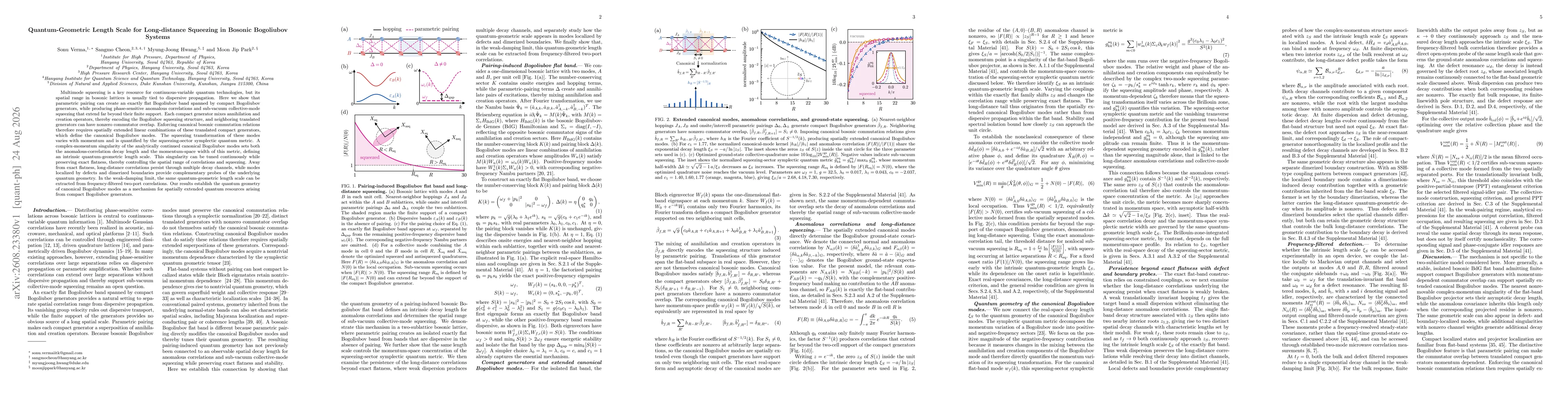Thumbnail for Quantum-Geometric Length Scale for Long-distance Squeezing in Bosonic Bogoliubov Systems