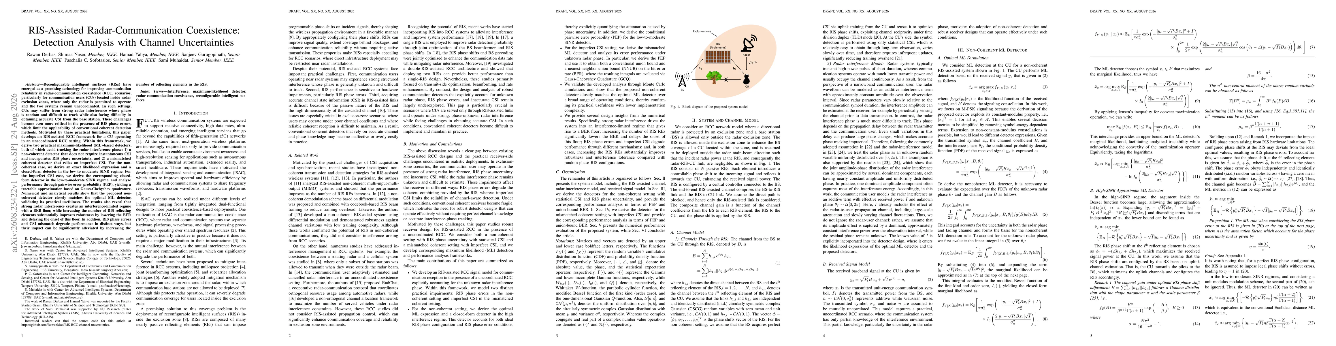 Thumbnail for RIS-Assisted Radar-Communication Coexistence: Detection Analysis with Channel Uncertainties