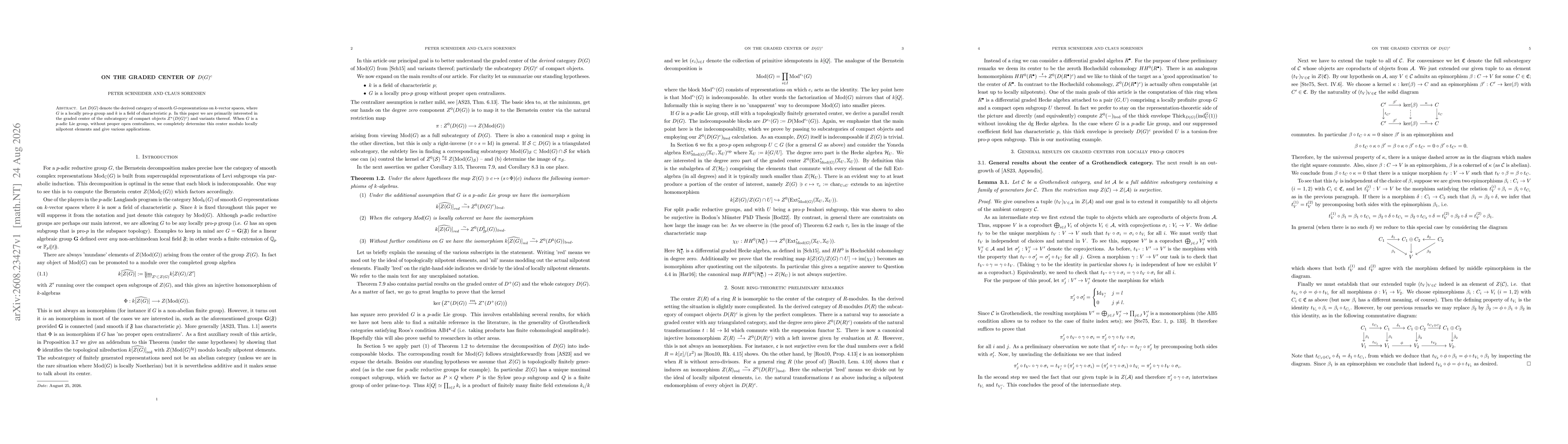Thumbnail for On the graded center of $D(G)^c$