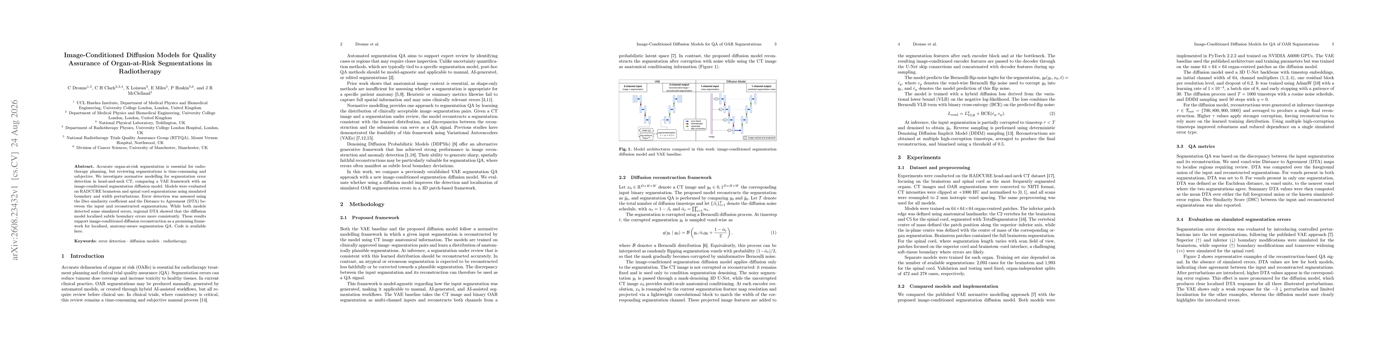 Thumbnail for Image-Conditioned Diffusion Models for Quality Assurance of Organ-at-Risk Segmentations in Radiotherapy