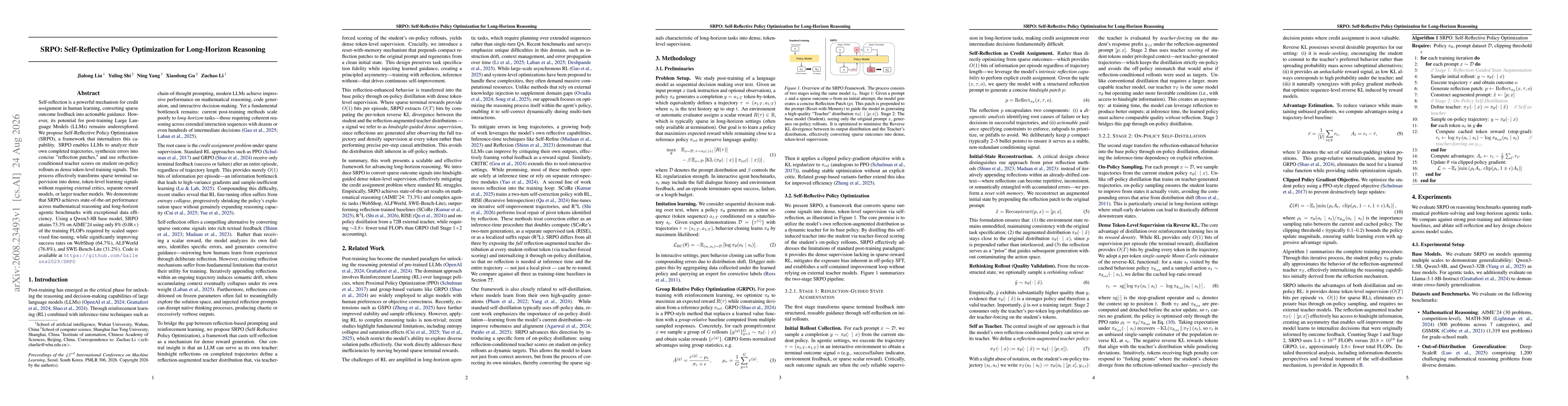 Thumbnail for SRPO: Self-Reflective Policy Optimization for Long-Horizon Reasoning