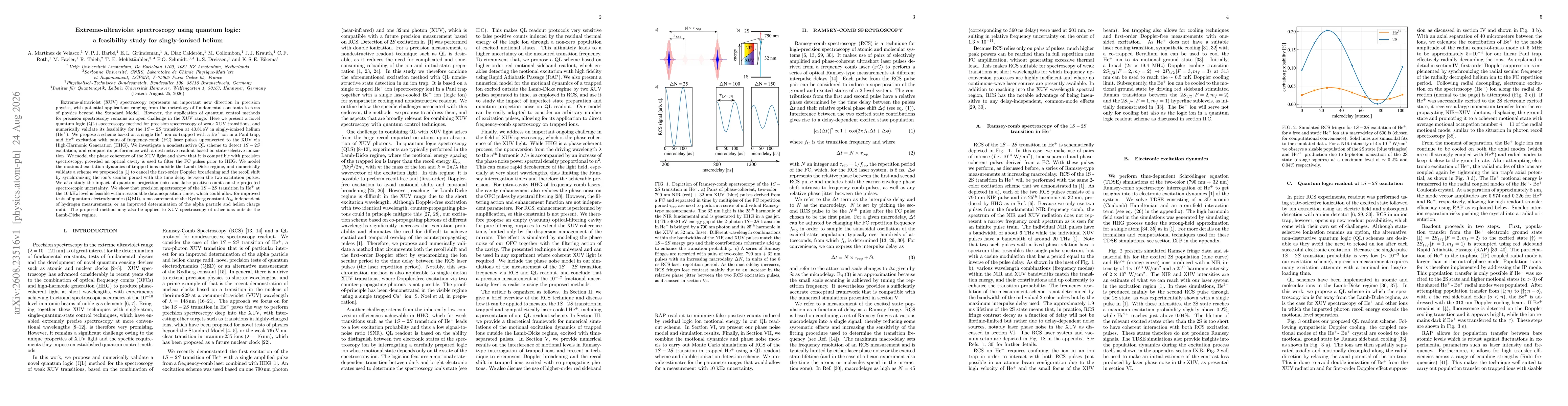 Thumbnail for Extreme-ultraviolet spectroscopy using quantum logic: a feasibility study for singly-ionized helium