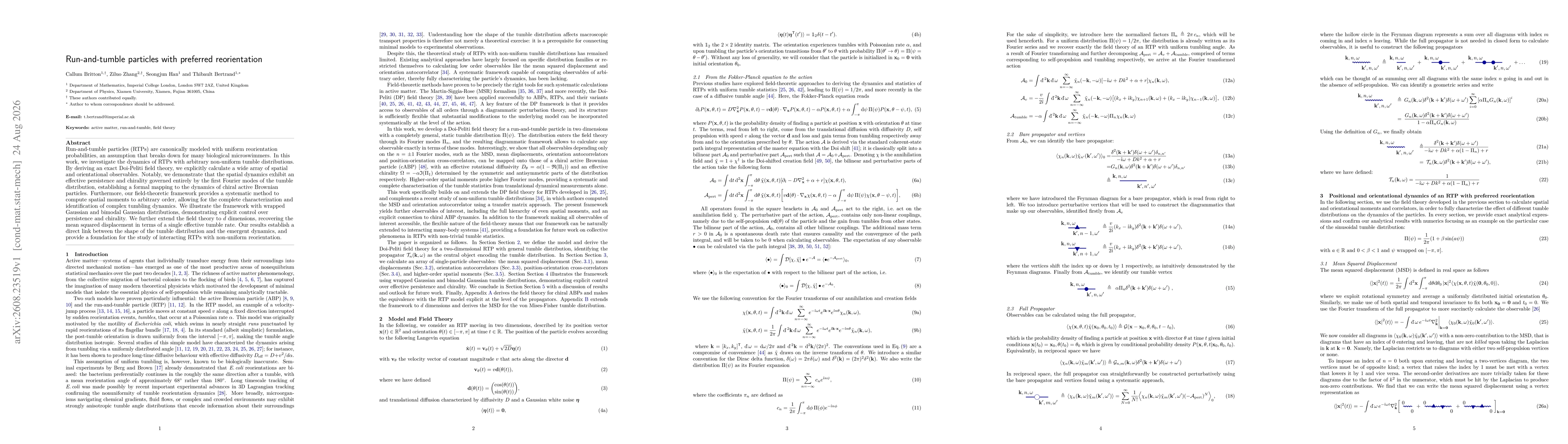 Thumbnail for Run-and-tumble particles with preferred reorientation