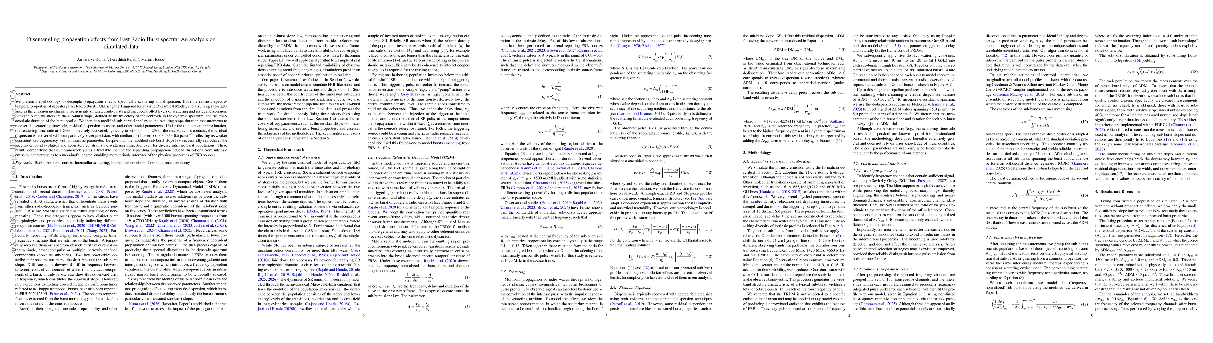 Thumbnail for Disentangling propagation effects from Fast Radio Burst spectra: An analysis on simulated data