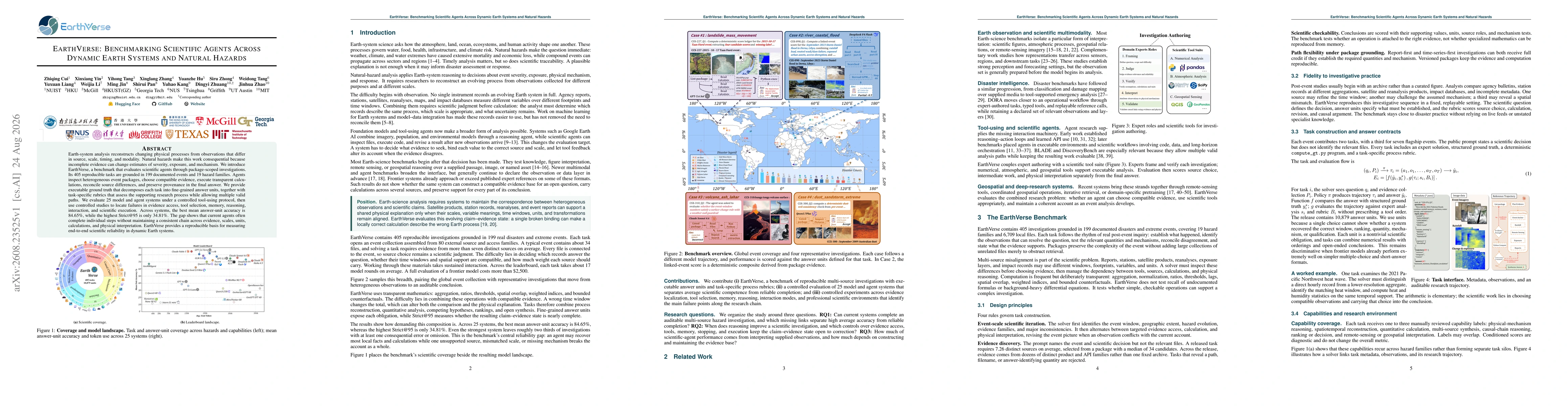 Thumbnail for EarthVerse: Benchmarking Scientific Agents Across Dynamic Earth Systems and Natural Hazards
