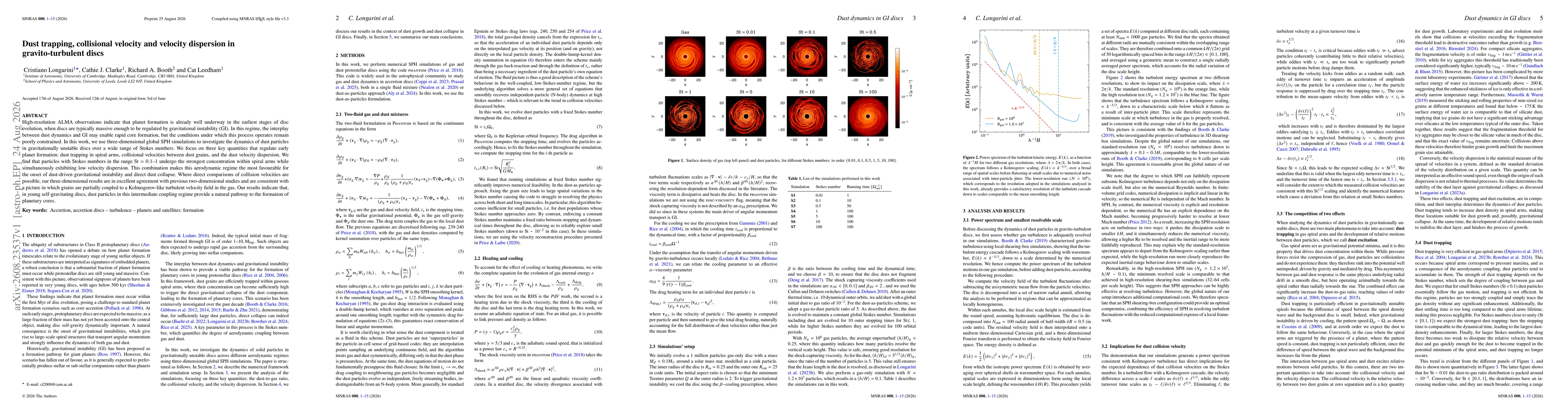 Thumbnail for Dust trapping, collisional velocity and velocity dispersion in gravito-turbulent discs