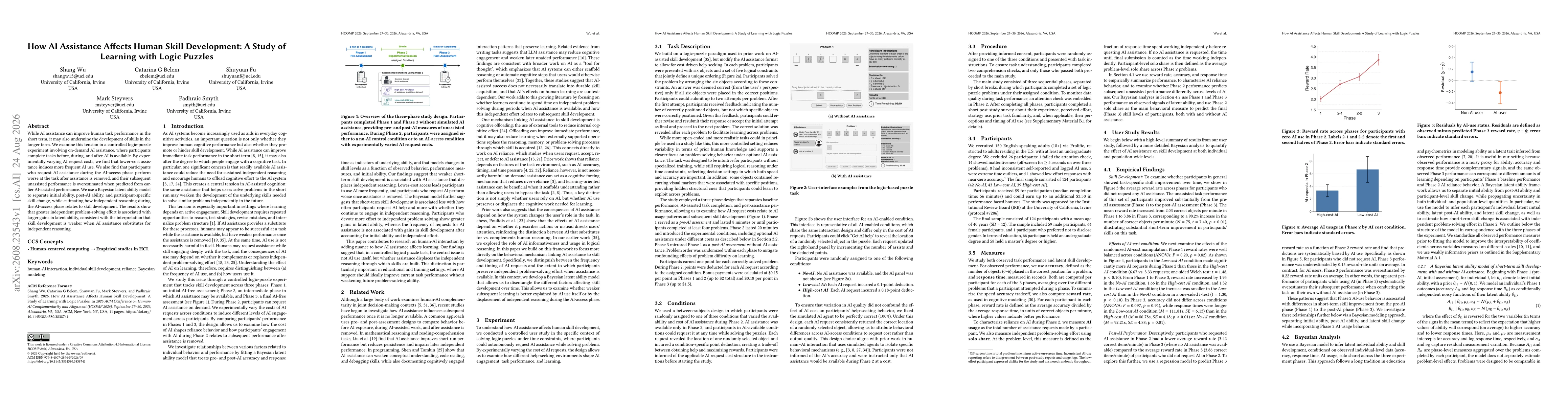 Thumbnail for How AI Assistance Affects Human Skill Development: A Study of Learning with Logic Puzzles