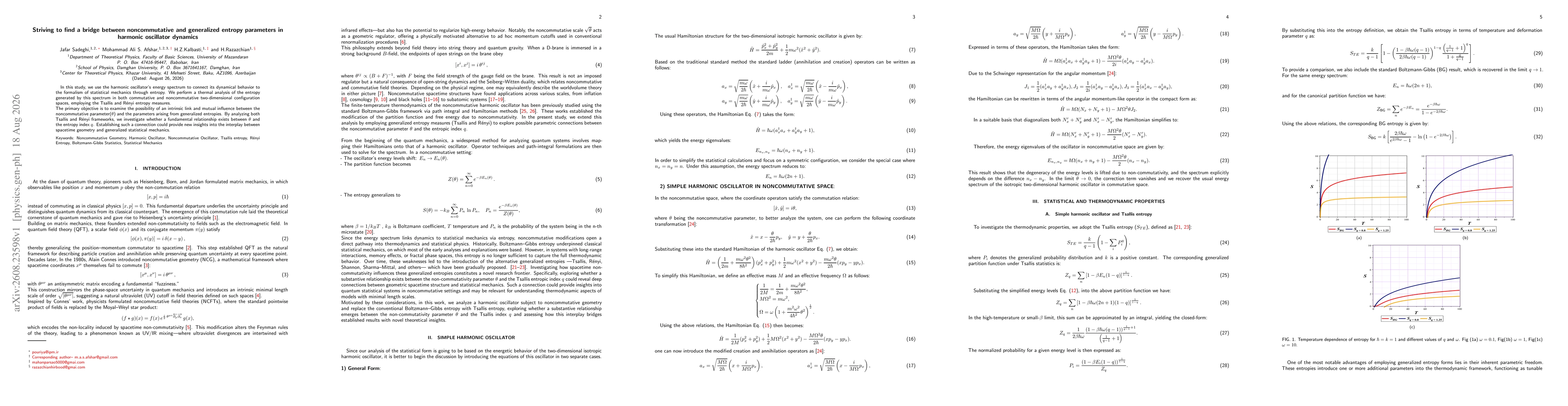 Thumbnail for Striving to find a bridge between noncommutative and generalized entropy parameters in the harmonic oscillator dynamics