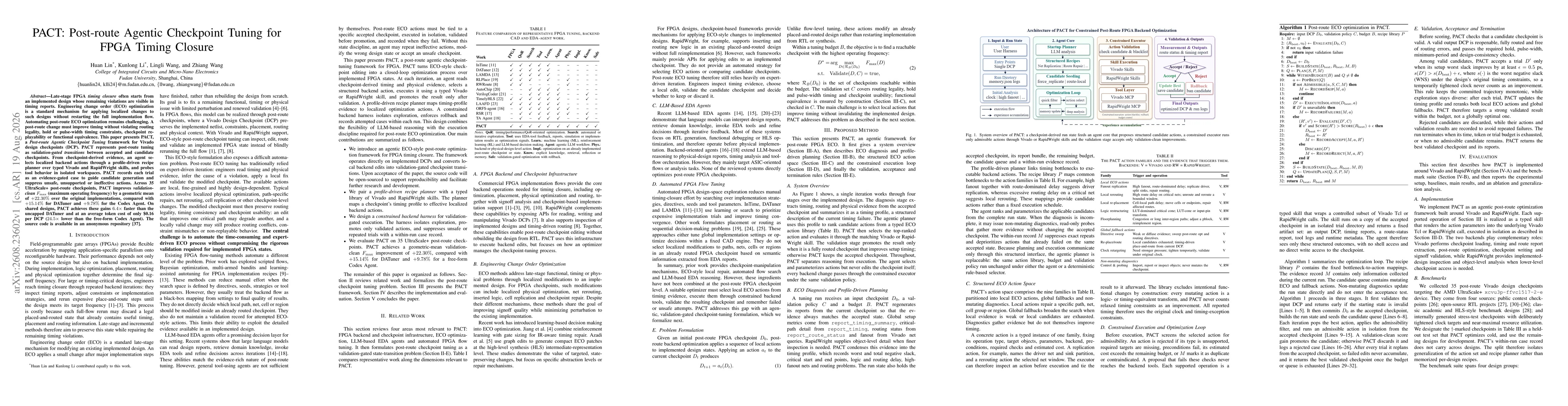Thumbnail for PACT: Post-route Agentic Checkpoint Tuning for FPGA Timing Closure