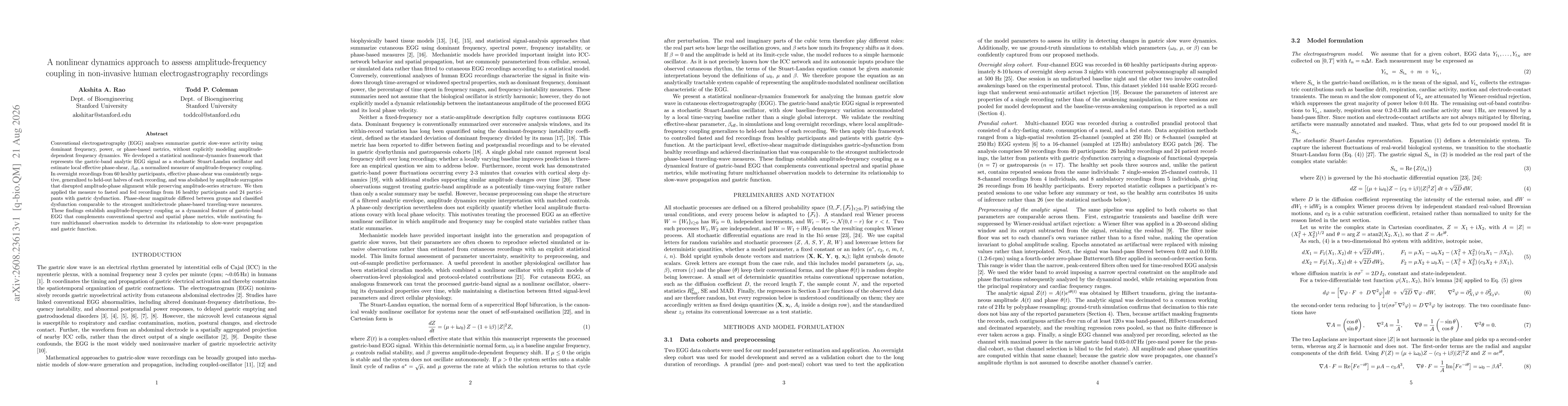 Thumbnail for A nonlinear dynamics approach to assess amplitude-frequency coupling in non-invasive human electrogastrography recordings