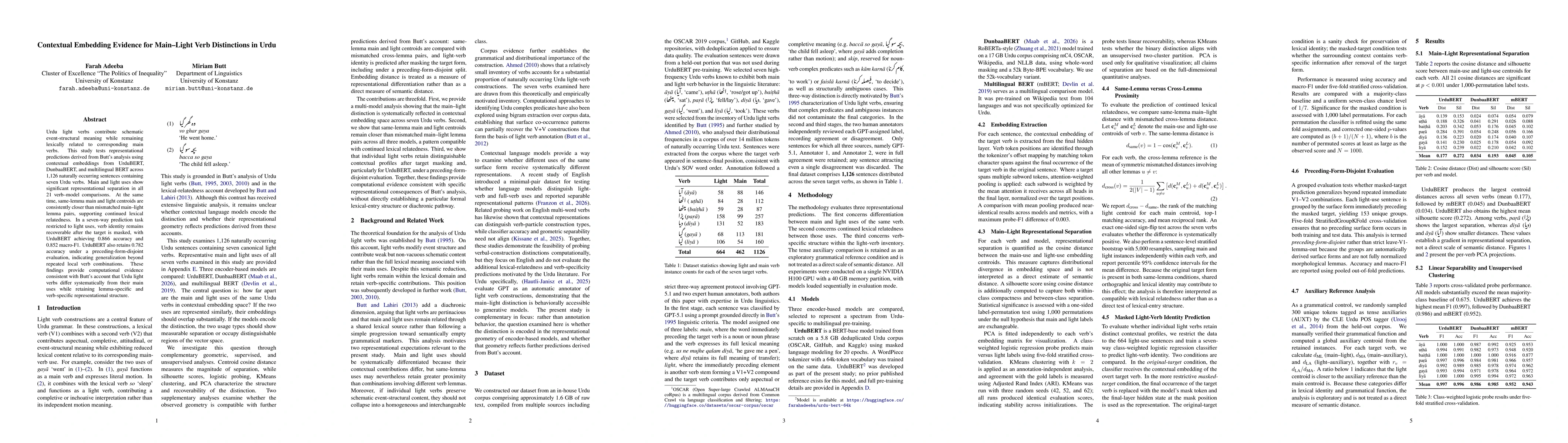 Thumbnail for Contextual Embedding Evidence for Main--Light Verb Distinctions in Urdu