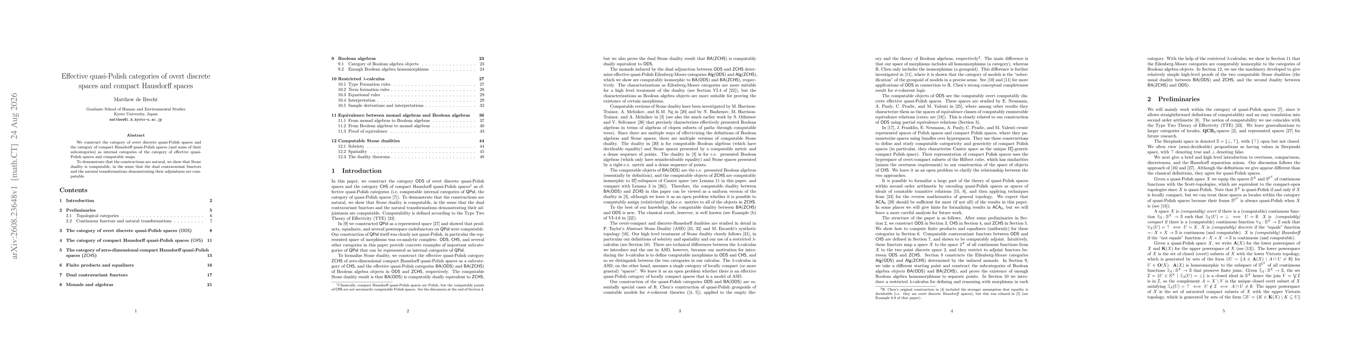 Thumbnail for Effective quasi-Polish categories of overt discrete spaces and compact Hausdorff spaces