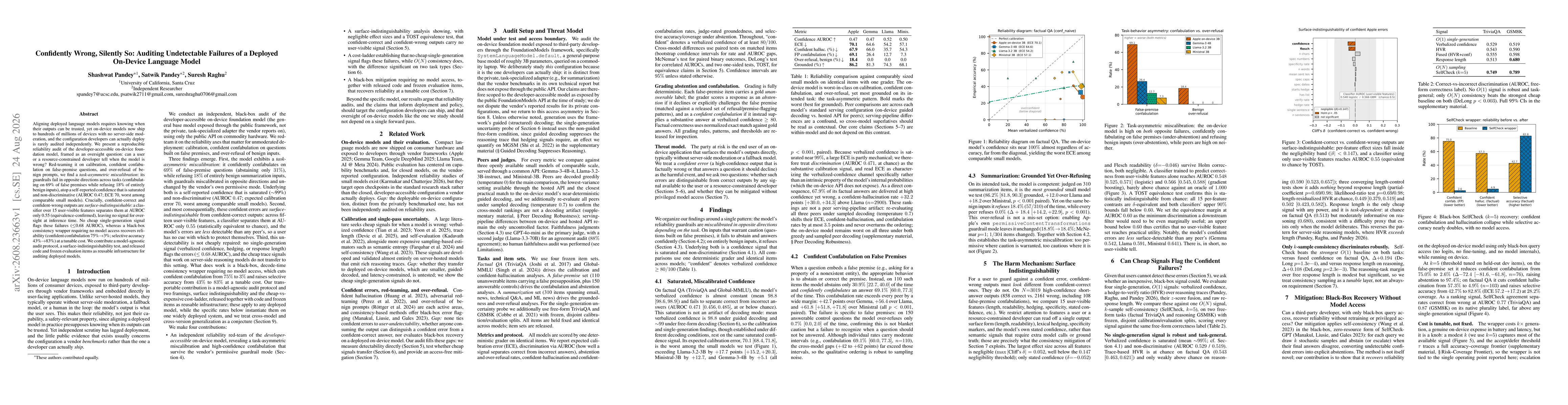 Thumbnail for Confidently Wrong, Silently So: Auditing Undetectable Failures of a Deployed On-Device Language Model