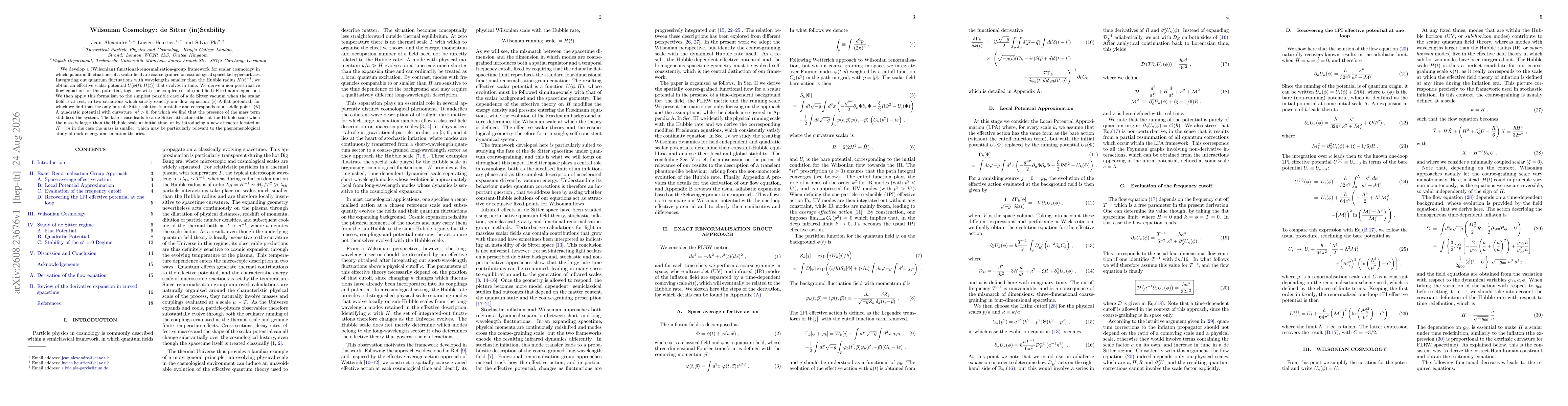 Thumbnail for Wilsonian Cosmology: de Sitter (in)Stability