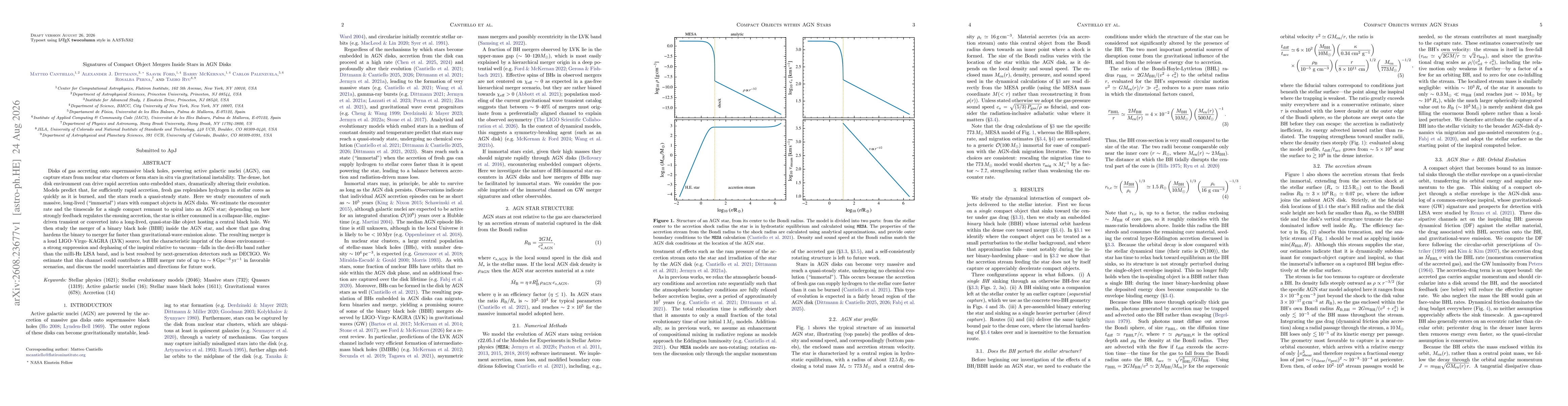 Thumbnail for Signatures of Compact Object Mergers Inside Stars in AGN Disks