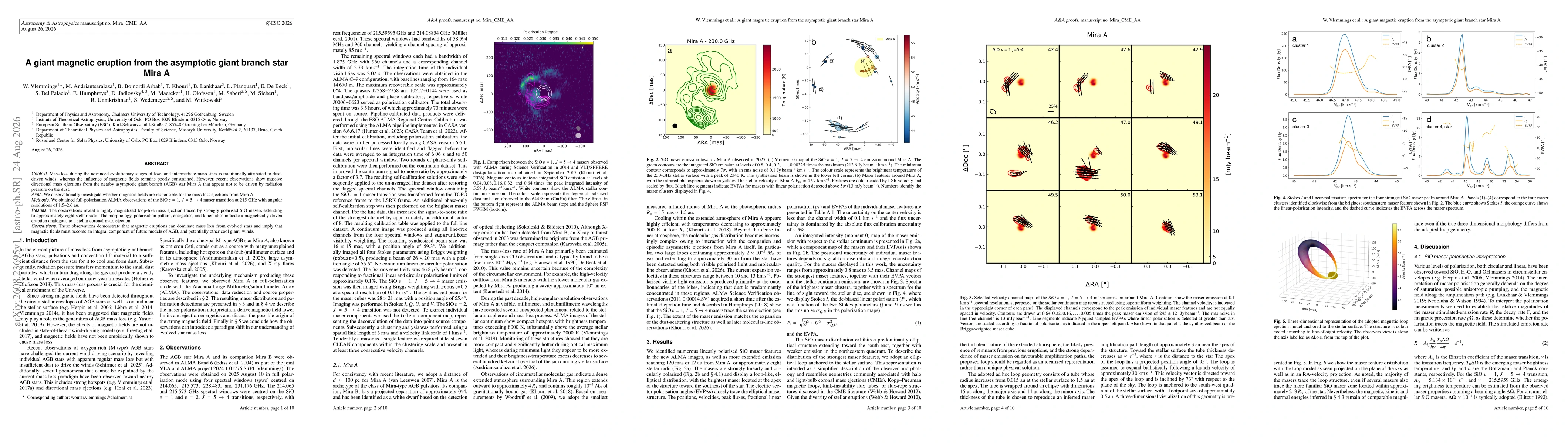 Thumbnail for A giant magnetic eruption from the asymptotic giant branch star Mira A
