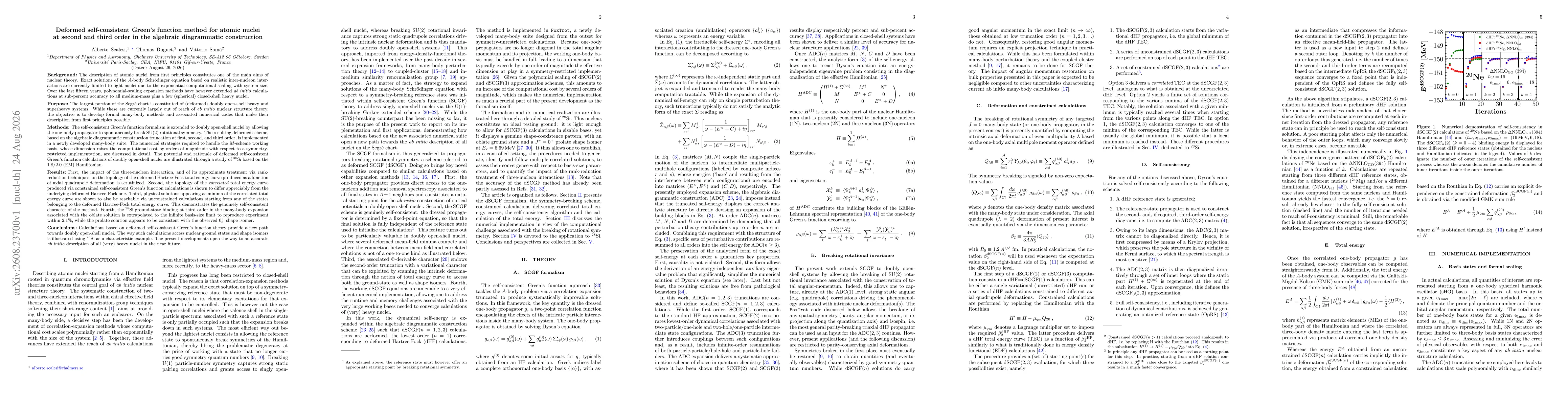 Thumbnail for Deformed self-consistent Green's function method for atomic nuclei at second and third order in the algebraic diagrammatic construction
