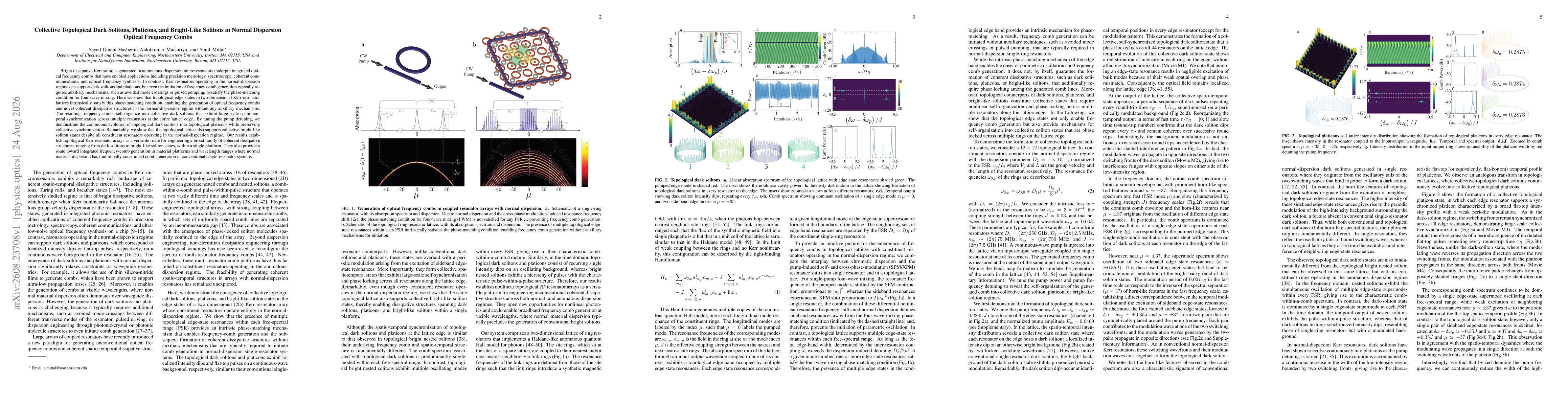 Thumbnail for Collective Topological Dark Solitons, Platicons, and Bright-Like Solitons in Normal Dispersion Optical Frequency Combs