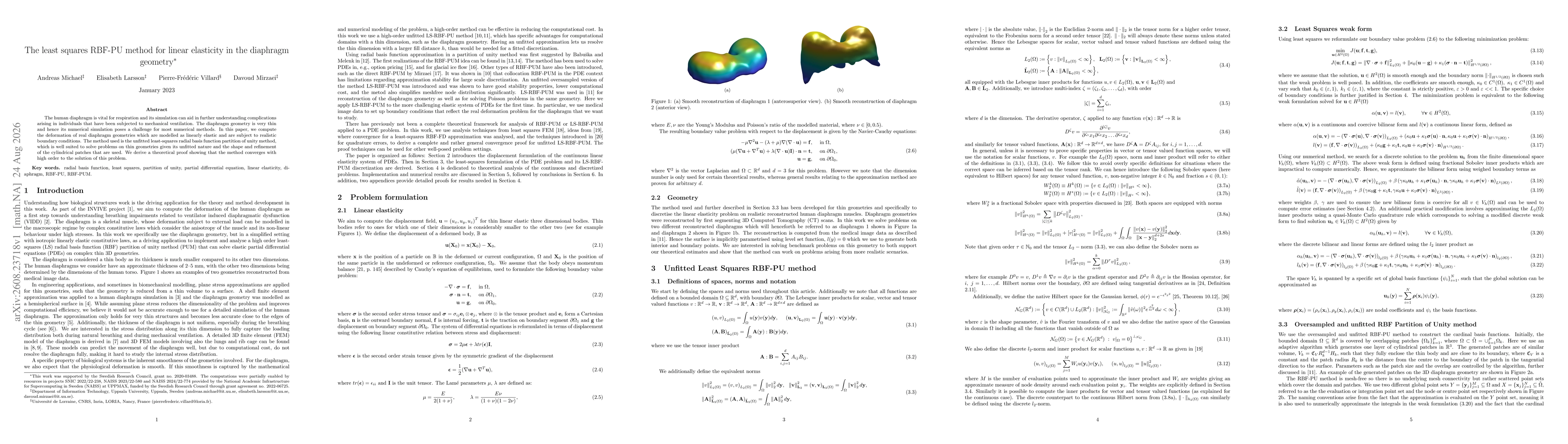 Thumbnail for The least squares RBF-PU method for linear elasticity in the diaphragm geometry