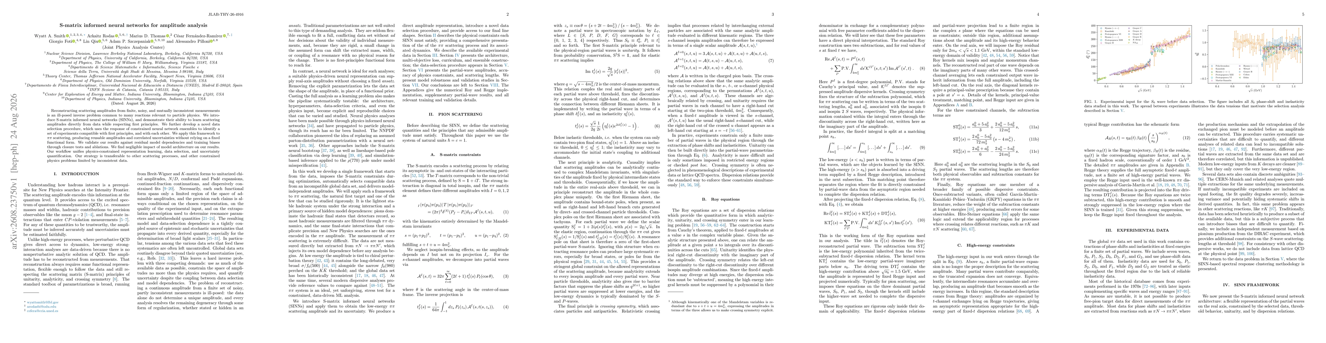 Thumbnail for S-matrix informed neural networks for amplitude analysis