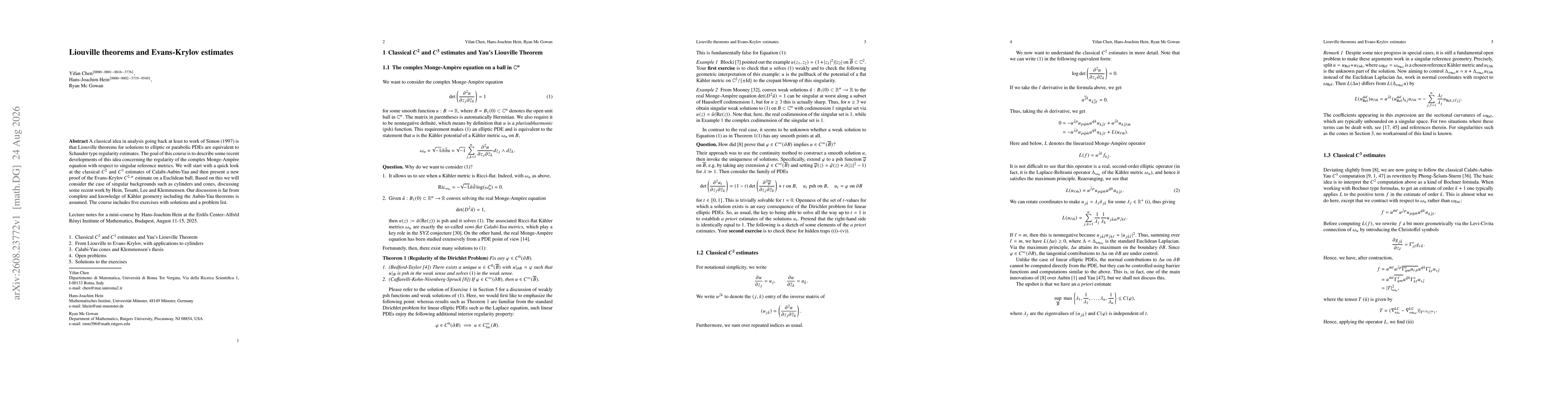 Thumbnail for Liouville theorems and Evans-Krylov estimates
