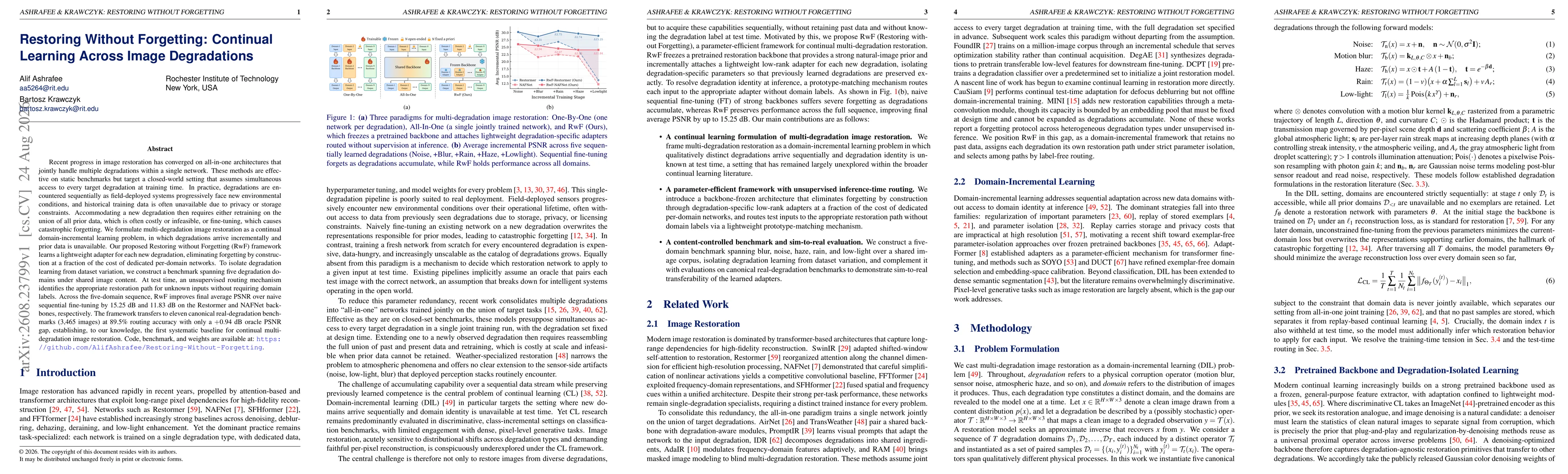Thumbnail for Restoring Without Forgetting: Continual Learning Across Image Degradations